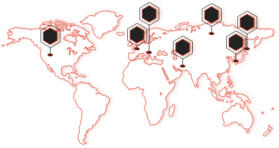 Global customer distribution map
